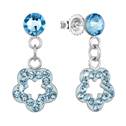 Stříbrné náušnice s krystaly Crystals from Swarovski® AQAMARINE