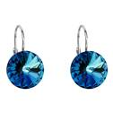 Stříbrné náušnice s krystaly Crystals from Swarovski® Bermuda Blue