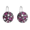 Stříbrné náušnice s krystaly Crystals from Swarovski® Dark Amethyst