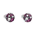 Stříbrné náušnice s krystaly Crystals from Swarovski® Dark Amethyst
