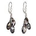 Stříbrné náušnice s krystaly Crystals from Swarovski® Silver Night