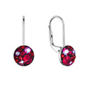 Stříbrné náušnice s krystaly Swarovski, Cherry