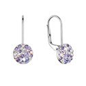 Stříbrné náušnice s krystaly Swarovski, Violet