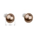 Stříbrné náušnice s perličkami Crystals from Swarovski®, BROWN