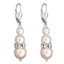 Stříbrné náušnice s perličkami Crystals from Swarovski® Rosaline