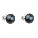 Stříbrné náušnice s perličkami Crystals from Swarovski® TAHITI