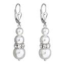 Stříbrné náušnice s perličkami Crystals from Swarovski® White
