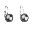 Stříbrné náušnice s perlou Crystals from Swarovski® Grey