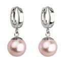 Stříbrné náušnice s perlou Crystals from Swarovski® Rosaline