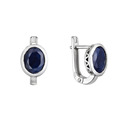 Stříbrné náušnice s pravými safíry