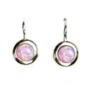 Stříbrné náušnice se růžovým opálem