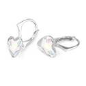 Stříbrné náušnice se srdcem Crystals from Swarovski® AB