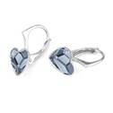 Stříbrné náušnice se srdcem Crystals from Swarovski® Denim Blue