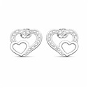 Stříbrné náušnice se srdíčky