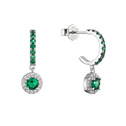Stříbrné náušnice se zelenými zirkony