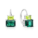 Stříbrné náušnice se zelenými zirkony