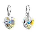 Stříbrné náušnice srdce Crystals from Swarovski®, AB