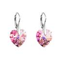Stříbrné náušnice srdce Crystals from Swarovski®, LIGHT ROSE