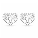 Stříbrné náušnice srdce strom života