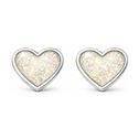Stříbrné náušnice srdce třpytky stříbrno-zlaté
