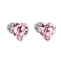 Stříbrné náušnice srdíčka Crystals from Swarovski® Rose