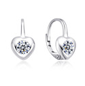 Stříbrné náušnice srdíčka na klapku