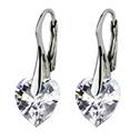 Stříbrné náušnice srdíčka s krystaly Crystals from Swarovski®, Crystal