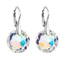 Stříbrné náušnice visací s krystaly Swarovski ab efekt kulaté 31296.2