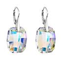 Stříbrné náušnice visací s krystaly Swarovski ab efekt obdélník 31297.2