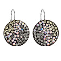 Stříbrné náušnice visací s krystaly Swarovski, Moonlight