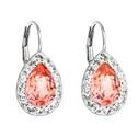 Stříbrné náušnice visací s krystaly Swarovski, Rose Peach