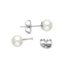 Stříbrné perlové náušnice - bílé perly 5 mm