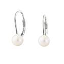 Stříbrné perlové náušnice - bílé perly 5 mm