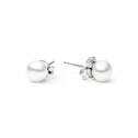 Stříbrné perlové náušnice - bílé přírodní perly