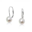 Stříbrné perlové náušnice - přírodní bílé perly 7,5 mm