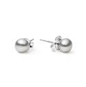Stříbrné perlové náušnice - šedé přírodní perly