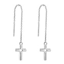 Stříbrné provlékací náušnice křížky