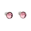 Stříbrné šroubovací náušnice s Crystals from Swarovski® Antique Pink