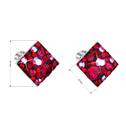 Stříbrné šroubovací náušnice s krystaly Crystals from Swarovski®, Cherry