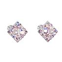 Stříbrné šroubovací náušnice s krystaly Crystals from Swarovski®, Rose AB