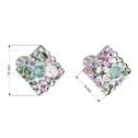 Stříbrné šroubovací náušnice s krystaly Crystals from Swarovski®, Sakura