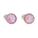 Stříbrné šroubovací náušnice s opály, Rose