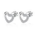 Stříbrné šroubovací náušnice srdíčka