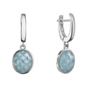 Stříbrné visací náušnice s akvamarínem