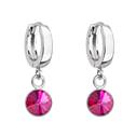 Stříbrné visací náušnice s krystalem Crystals from Swarovski® Fuchsia