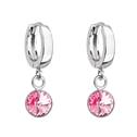 Stříbrné visací náušnice s krystalem Crystals from Swarovski® Rose