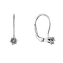 Stříbrné visací náušnice s Preciosa krystalem, Black Diamond
