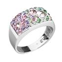 Stříbrný hranatý prsten Crystals from Swarovski®, Sakura