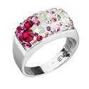Stříbrný hranatý prsten Crystals from Swarovski®, Sweet Love