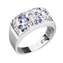 Stříbrný hranatý prsten Crystals from Swarovski®, Violet